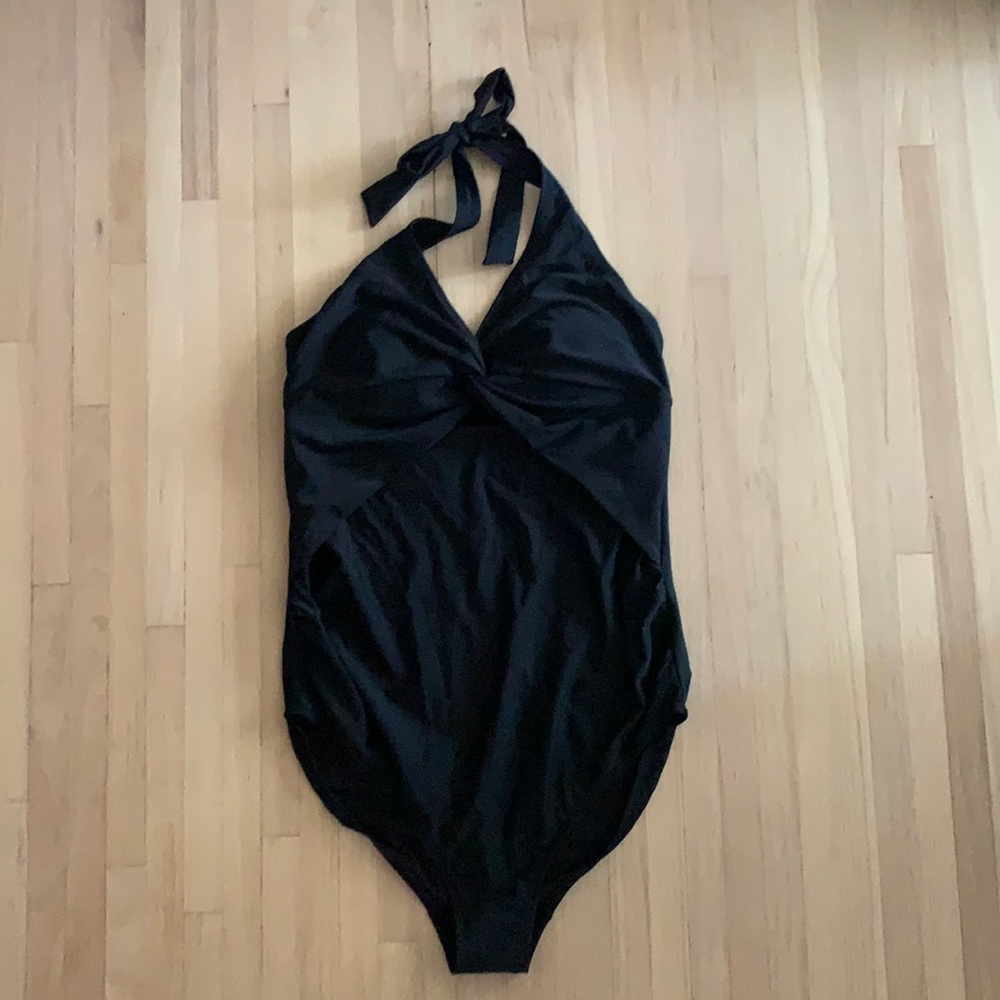 Old Navy one piece, halter tie, swim suit.